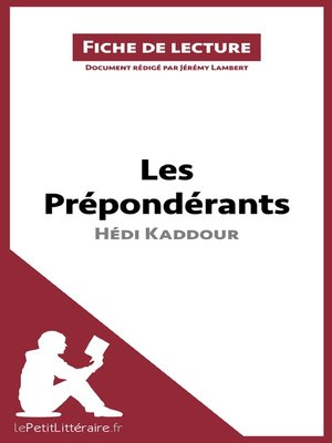 cover image of Les Prépondérants d'Hédi Kaddour (Fiche de lecture)